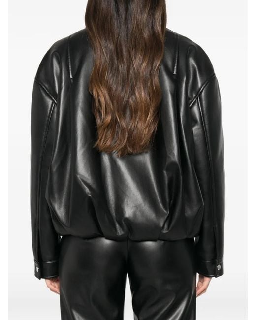Patrizia Pepe Black Coated Bomber Jacket