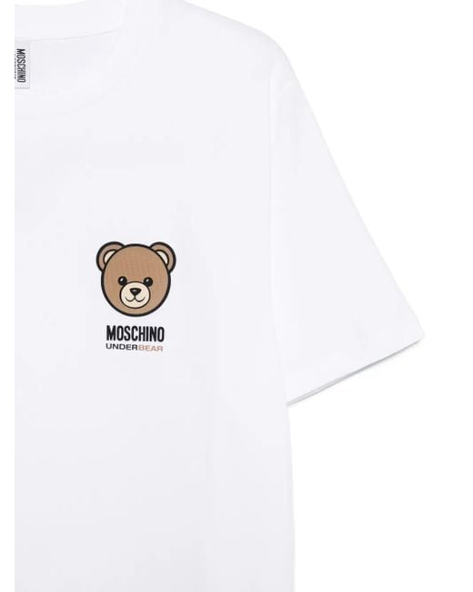 Moschino White Bear-Logo T-Shirt for men