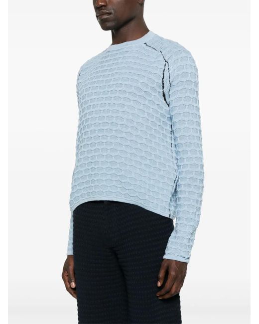Isa Boulder Blue Crew-Neck Sweater for men