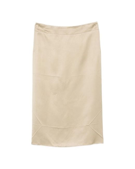 N°21 Natural Panelled Satin Skirt