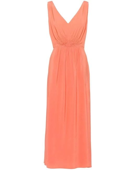 Vestido con corpiño fruncido Miu Miu de color Pink