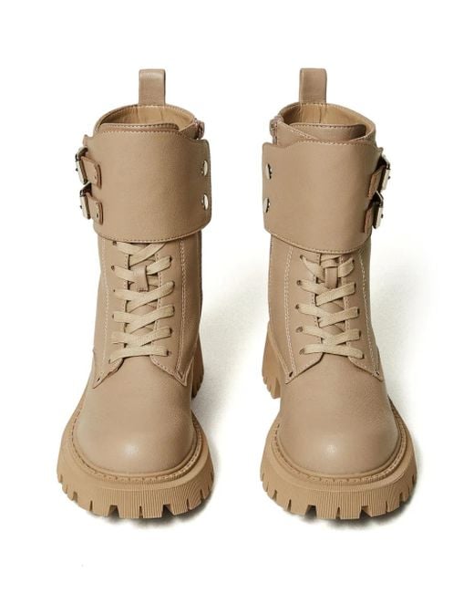 Twinset Natural Myfo Combat Boots