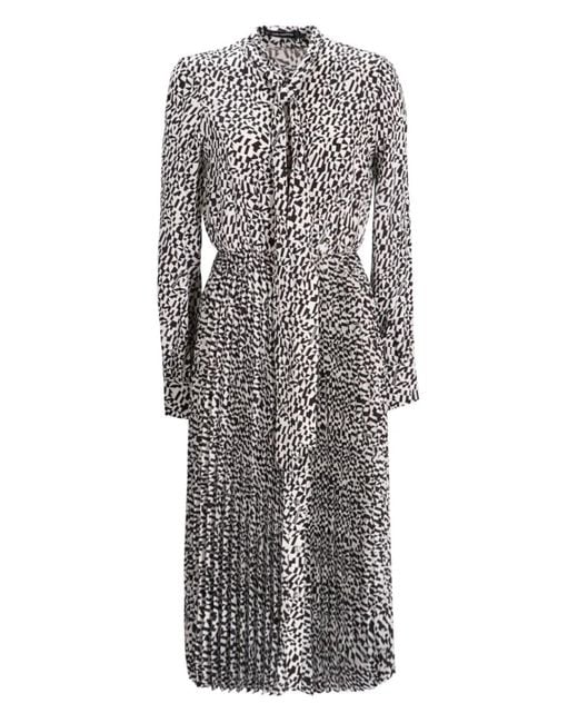 Karl Lagerfeld Gray Geometric-Print Midi Dress
