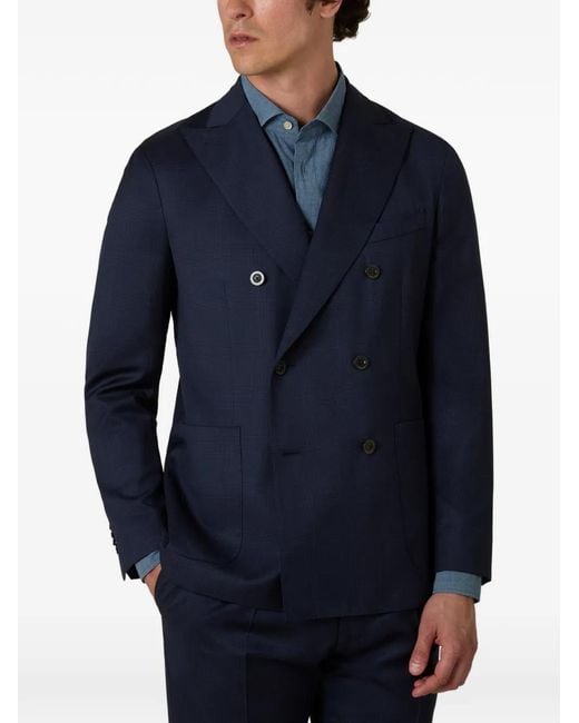 Boglioli Blue K-Suit Prince Of Wales Check Suit for men