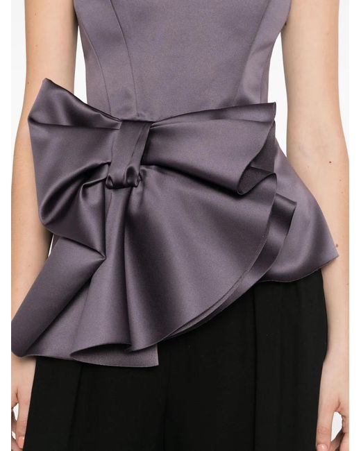 Viktor & Rolf Gray Bow-Detail Bustier Top