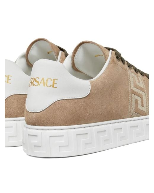 Versace Brown Greca Sneakers Aus Wildleder