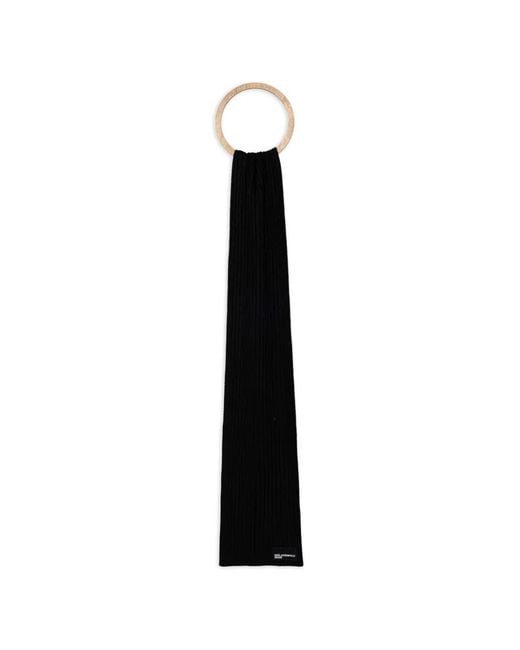 Karl Lagerfeld Black Ribbed Scarf
