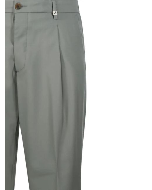 Myths Gray Virgin Wool Tailored Trousers for men