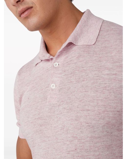T-shirt à col nervuré Brunello Cucinelli pour homme en coloris Pink