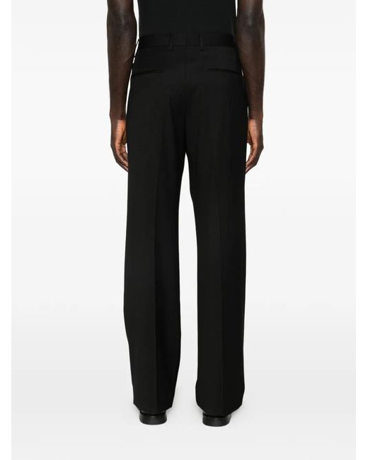 Concealed-fastening straight-leg trousers Tagliatore de hombre de color Black