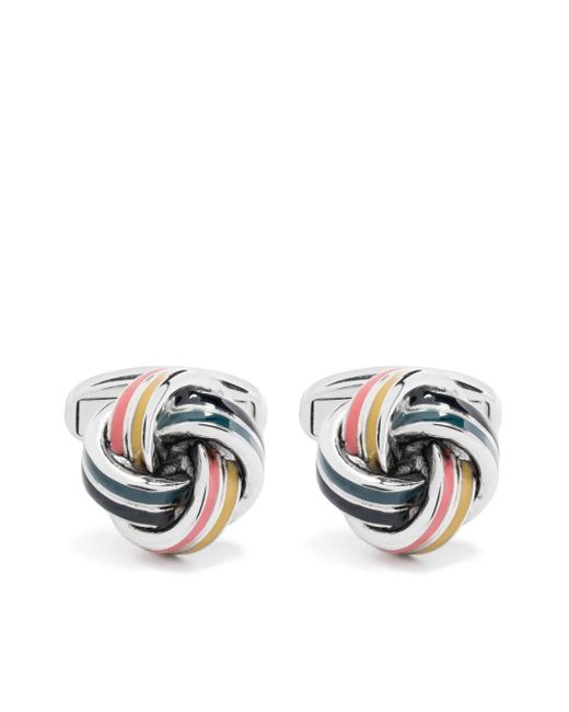 メンズ Paul Smith Bright Knot カフスボタン White