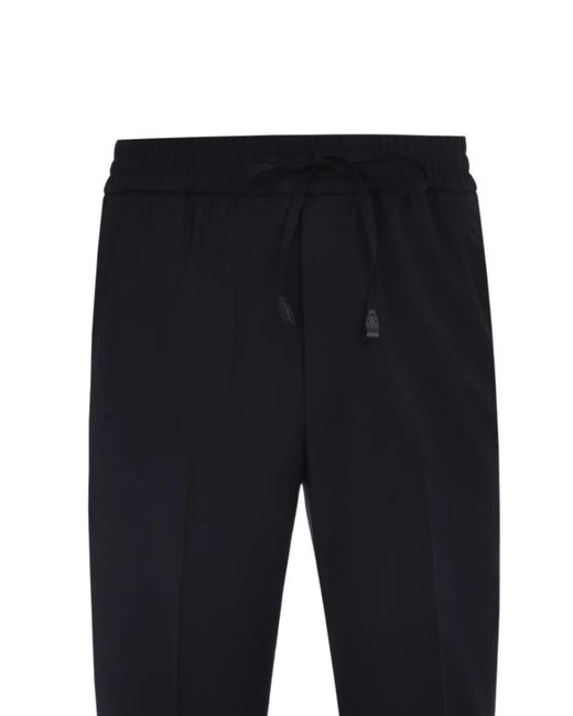 Brioni Blue Asolo Drawstring Wool Trousers for men