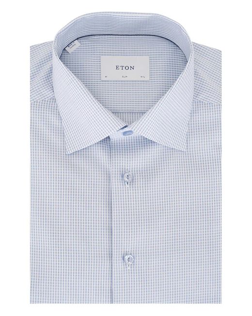Eton of Sweden Blue Ckecked Shirt for men