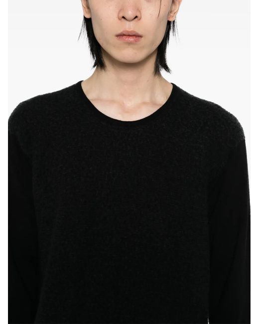 Label Under Construction Black Crew-Neck Jumper for men