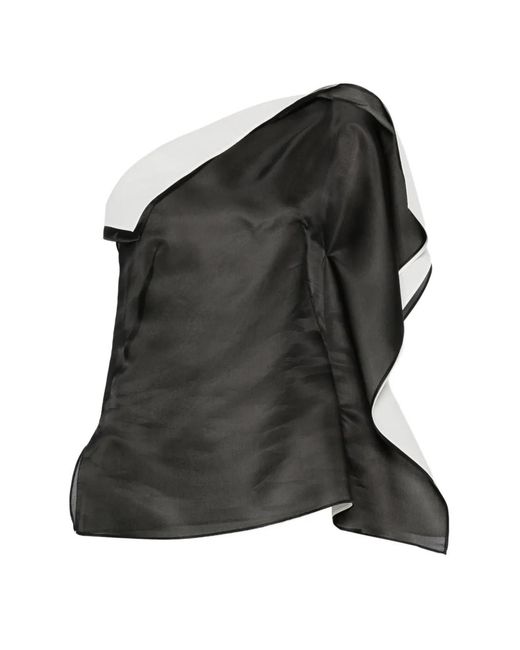 Rohe Black Sculptural Double-Layered Top