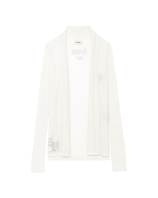 Zadig & Voltaire White Robyn Cashmere Cardigan