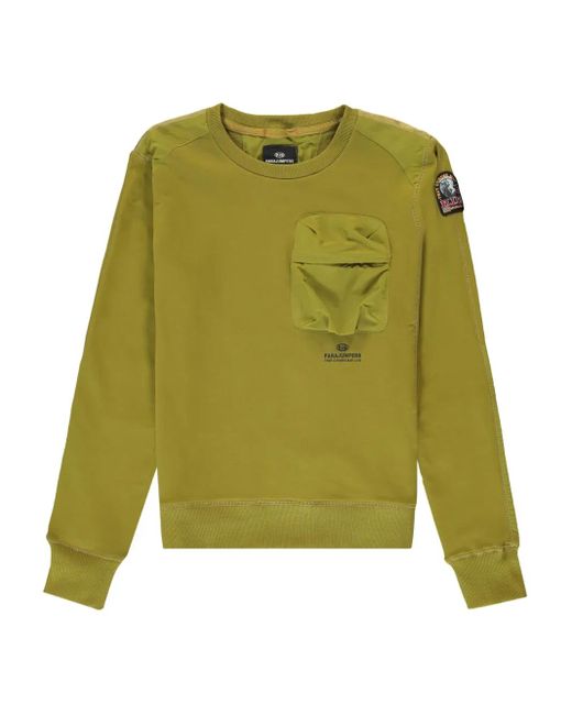 メンズ Parajumpers パッチポケット スウェットシャツ Green