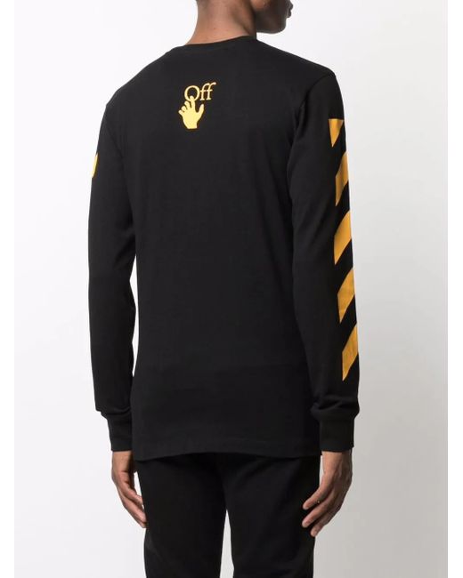 Off-White c/o Virgil Abloh Black Caravaggio Print Long-Sleeve T-Shirt for men