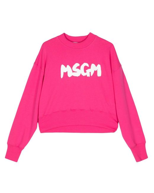 Sweat à logo imprimé MSGM en coloris Pink