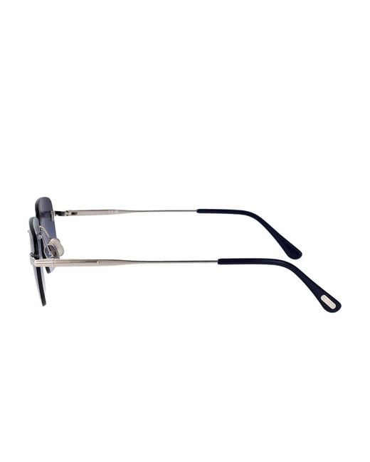 Tom Ford Blue Jake Rectangle-Frame Sunglasses