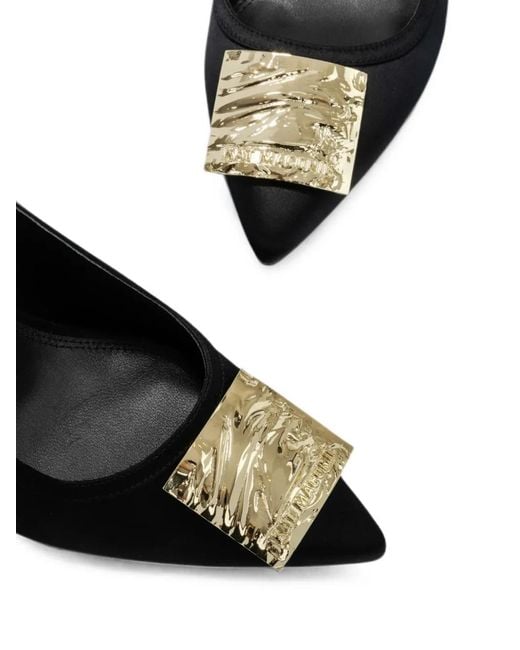 Kat Maconie Black Escarpins Pointus À Bride Arrière Et Plaque Logo