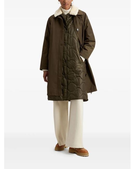 Woolrich Green Faux-Fur Padded Coat