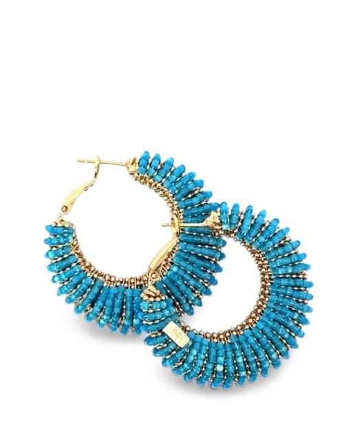 Gas Bijoux Blue Izzia Beaded Hoop Earrings