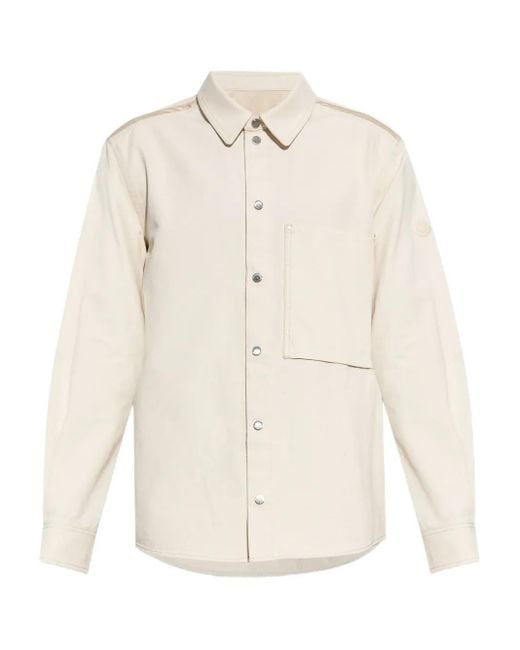 Moncler White Long Sleeve Shirt for men