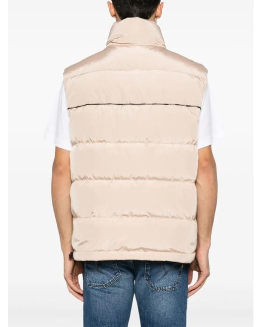 Versace Jeans Couture Natural Logo-Patch Quilted Gilet for men