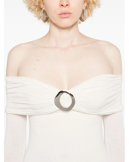 MANURI White Amara Buckle Dress