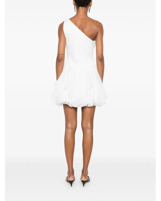 Aje. White Ruffled One-Shoulder Dress