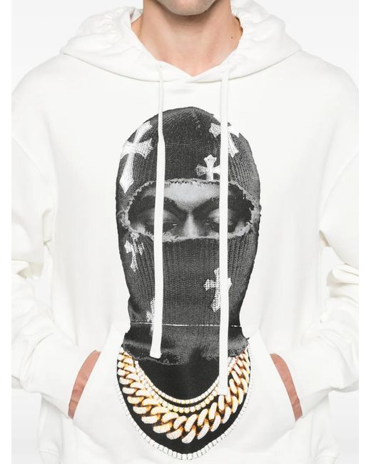 Ih Nom Uh Nit White Mask Graphic-Print Hoodie for men