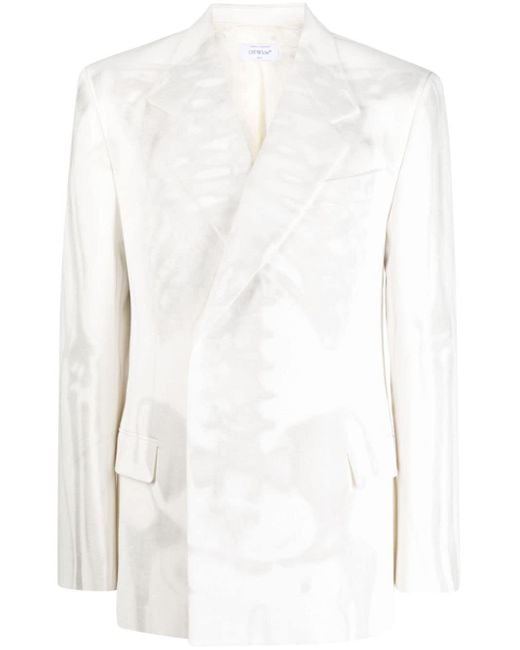 Off-White c/o Virgil Abloh White Body Scan Skeleton-print Blazer for men