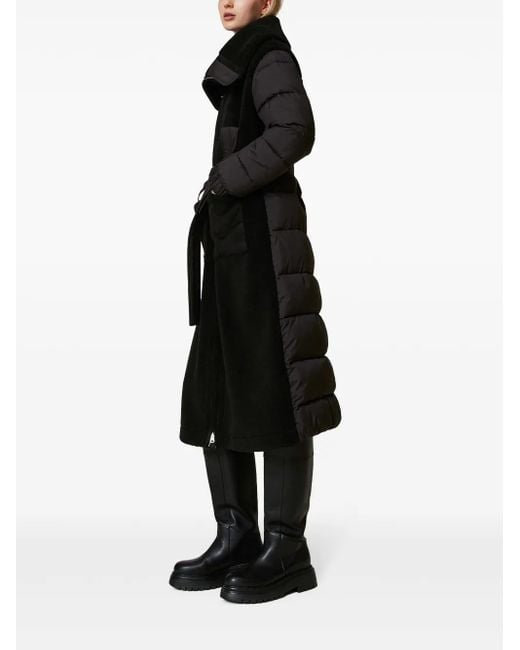 Twinset Black Faux-Fur Padded Coat