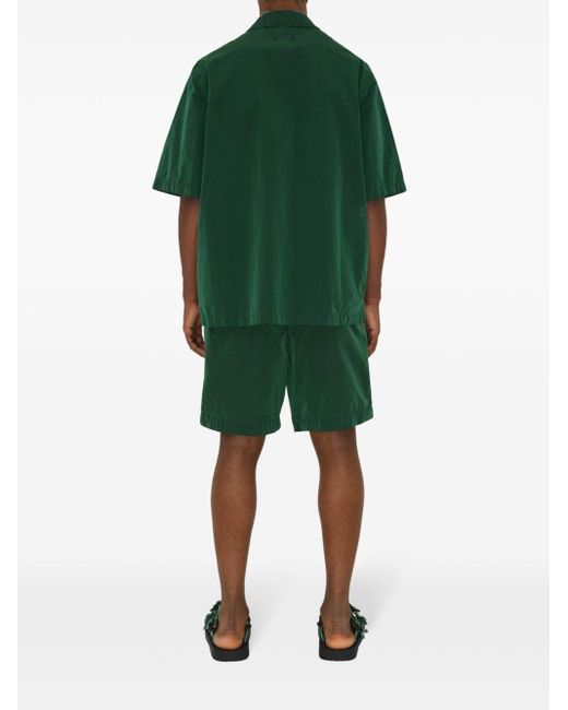 Burberry Green Short-sleeve Notch-collar Shirt for men