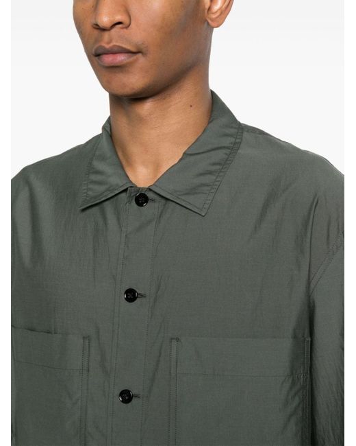 Lemaire Overhemd Met Cropped Mouwen in het Green voor heren