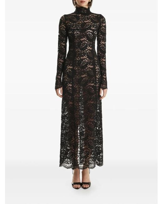 2310 STUDIO Midi-Jurk Met Hoge Hals in het Black