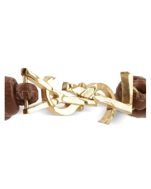 Saint Laurent White Cassandre Logo Bracelet
