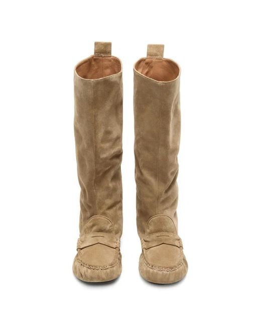 Acne White Slouch Toe-Detail Boots