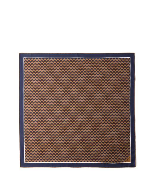 Prada Brown Printed Silk Twill Scarf for men