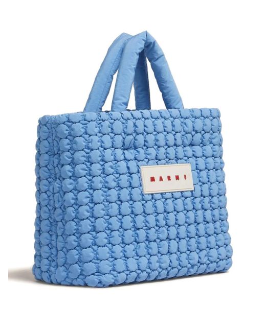 Marni Blue Wattierte Tote Bag
