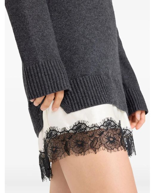 Vestido Simona con ribete de encaje Cinq À Sept de color Gray