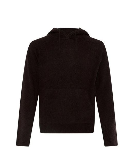 Yves Salomon Black Drawstring Raglan-Sleeve Hoodie for men