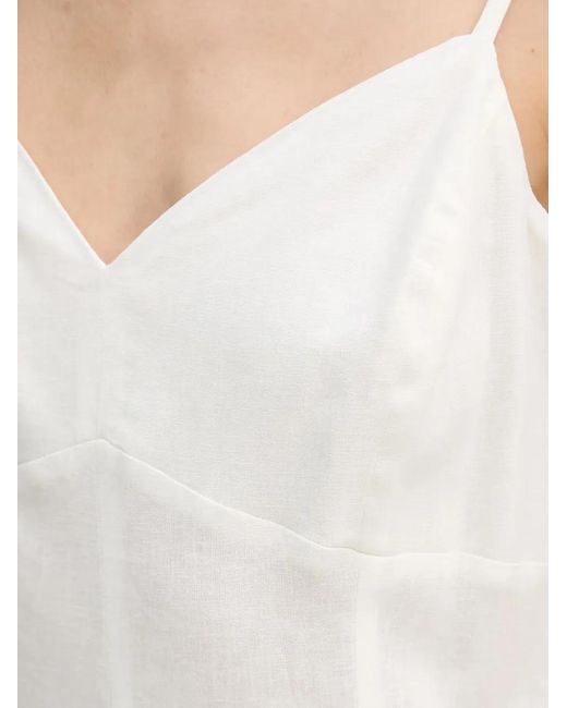 GAUDI White V-Neck Flared Mini Dress