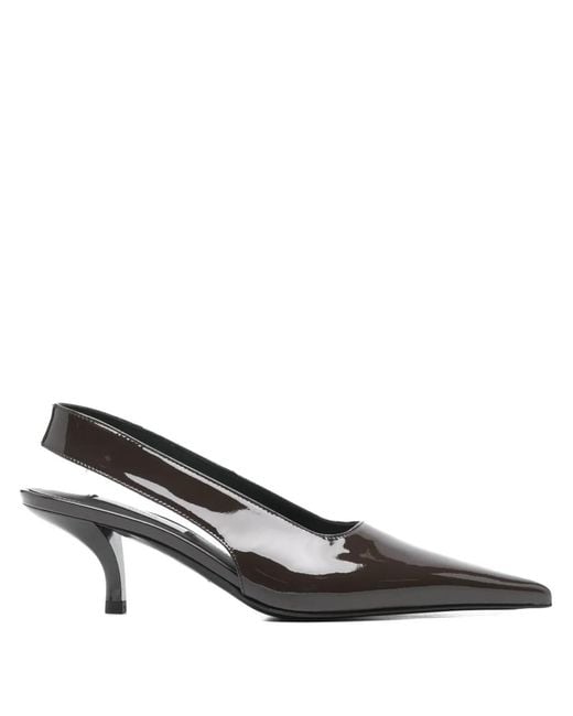 Totême Brown Slingback Calf Leather Pumps