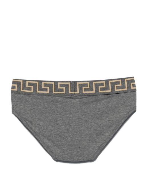Versace Slip Mit Greca-Bund in Gray für Herren