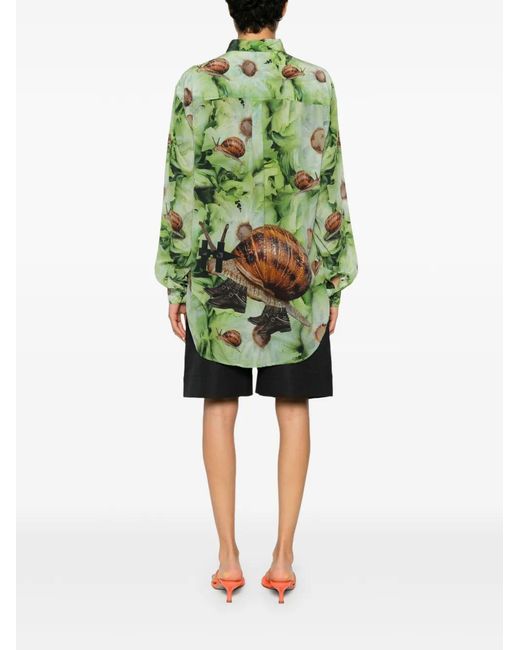 The Artistylist Green Snail-Print Shirt