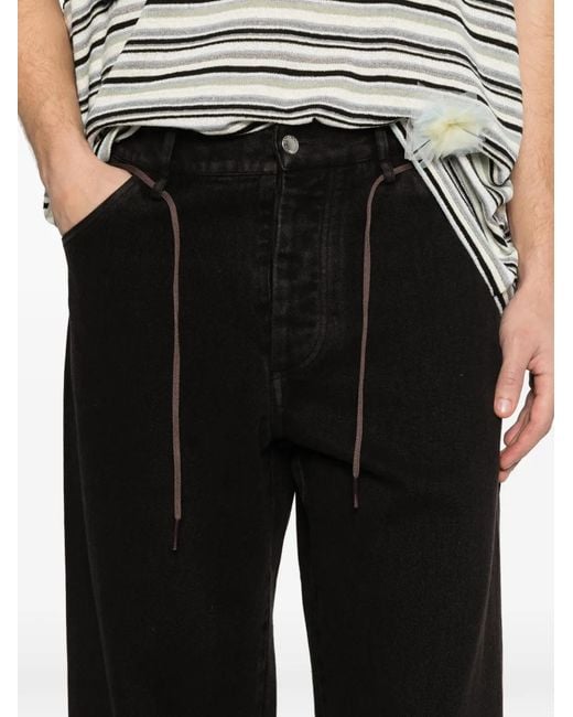 Song For The Mute White Drawstring Jeans for men