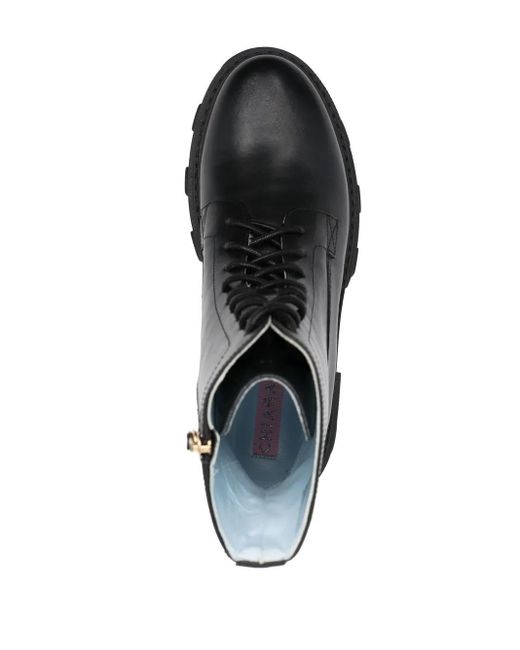 Chiara Ferragni Black Leather Lace Up Boots