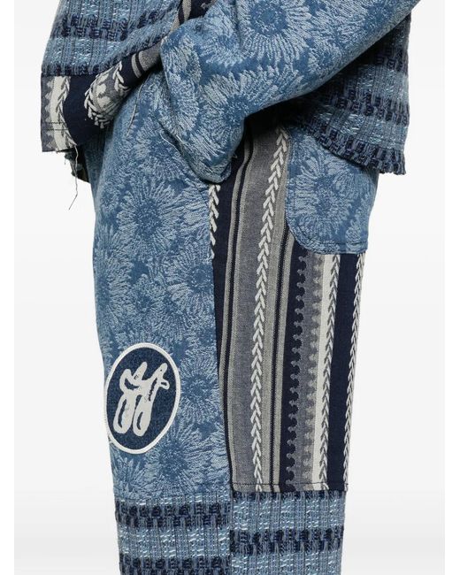 Honor The Gift Blue Tapestry Patchwork Trousers for men